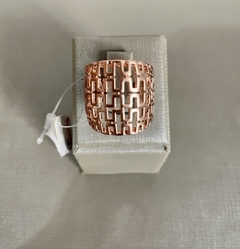 Anel vazado zig zag no banho de ouro 18k rose
