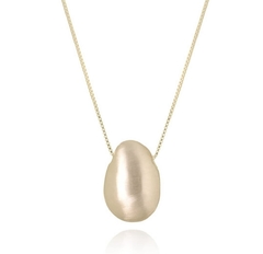 Colar com pingente no banho de ouro 18k acetinado