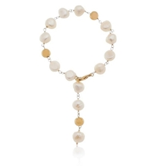Pulseira gravata de pérolas de água doce