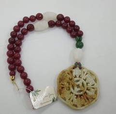 Colar mandala pedra Jade