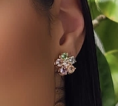 Brincos flor em cristais - comprar online
