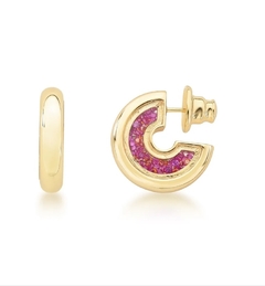 Brincos argola com design lua e cristais - comprar online
