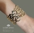 Pulsera Esclava Semiabierta Calada Ramas - Acero