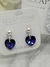 Aros Cristales Corazón 10mm Bolita Pasantes Plata925 - comprar online