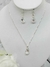 Conjunto Aros Y Collar Cristal Swarovski Gota 16mm Plata 925