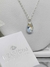 Imagen de Collar Cadena Y Cristal Swarovski Gota Engarce Flor - Plata