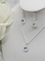 Conjunto Aros Y Cadena Con Dije Cristal Gota Plata 925 - Izzap Joyas