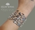 Pulsera Esclava Semiabierta Calada Ramas - Acero en internet