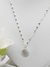 Collar Acero Blanco Flor Circulo Cristal en internet