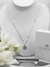 Collar Acero Blanco Flor Circulo Cristal - Izzap Joyas