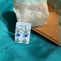 trio concha, estrela e zirconia (TREC3c) - comprar online
