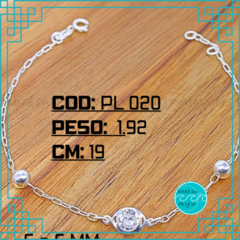 Pulseira zircônia com esferas (puze78)