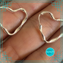 Argola de coração fio torcido (AT761) - comprar online