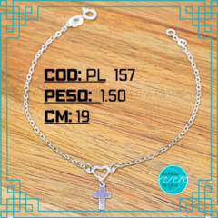 Pulseira coração e cruz (pcc567)