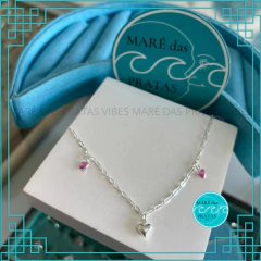 Pulseira coração com zirconias (PU0105)