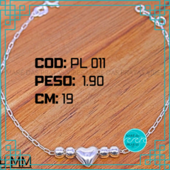 Pulseira coração esfera (PUCE65)