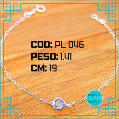 Pulseira zircônia coração lilás (PUR78)