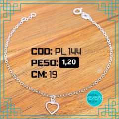 Pulseira coração vazado(puc113)