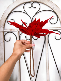 FLOR VERMELHA VELUDO - 66cm - comprar online