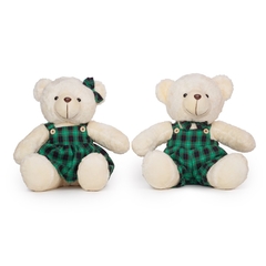 Casal de Ursos Pelúcias xadrez - 30cm