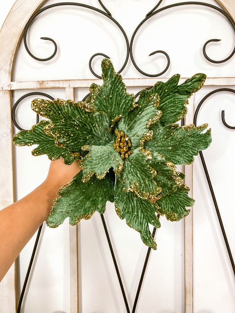 FLOR VERDE VELUDO - 34cm