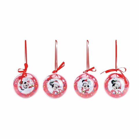 BOLA ACRILICA MICKEY MINNIE JG C/4 PC 8cm - Pré venda
