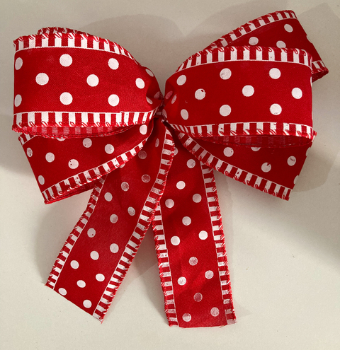 Kit laço vermelho poá - 8 unds