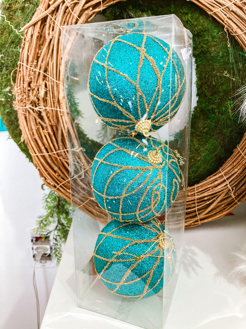 BOLAS TIFFANY DECORADA - 10cm