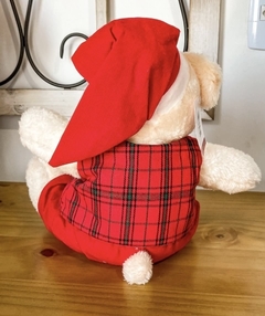 Imagem do Casal de urso pelúcia vermelho/xadrez - 30cm