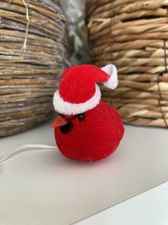 Passarinho vermelho c/ touca e grampo - 10x4x5cm - comprar online