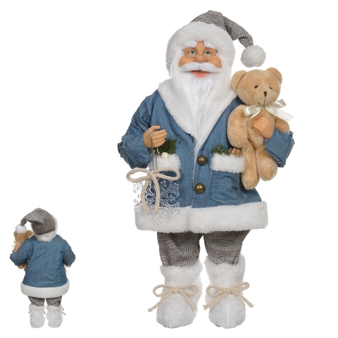 Noel em pé azul c/ urso - 45cm