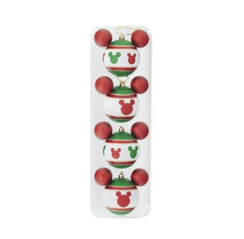 BOLA DISNEY VERDE/VERMELHO - 8cm JG C/ 04 PC
