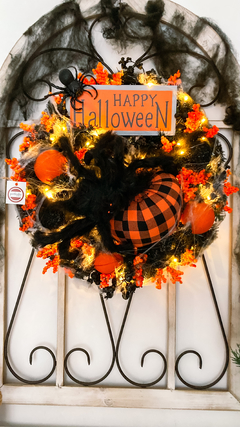 006 Guirlanda de Halloween Aranha/Abóbora e LED - 50cm - comprar online