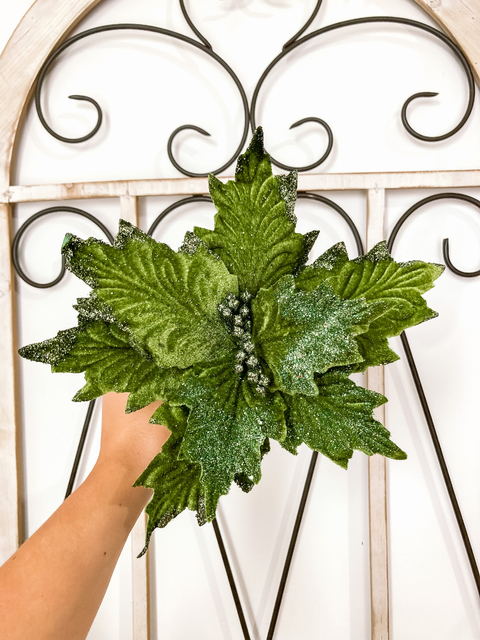 FLOR VERDE MUSGO DE VELUDO - 27cm