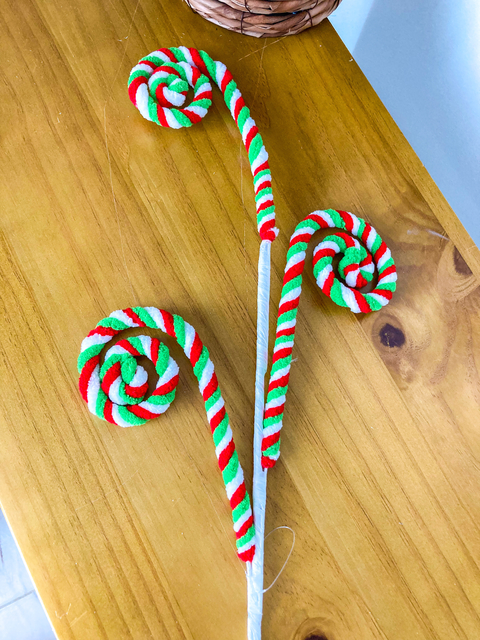 GALHO PIRULITOS VERMELHO/VERDE/BRANCO - 50cm