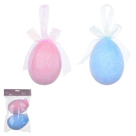 Jogo de ovos de Páscoa azul e Rosa - 13cm