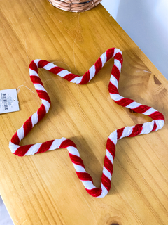 ESTRELA DECORATIVA VERMELHO / BRANCO - 25cm - comprar online