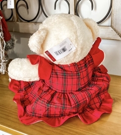 Casal de urso pelúcia vermelho/xadrez - 30cm - Guirlandas e Decor