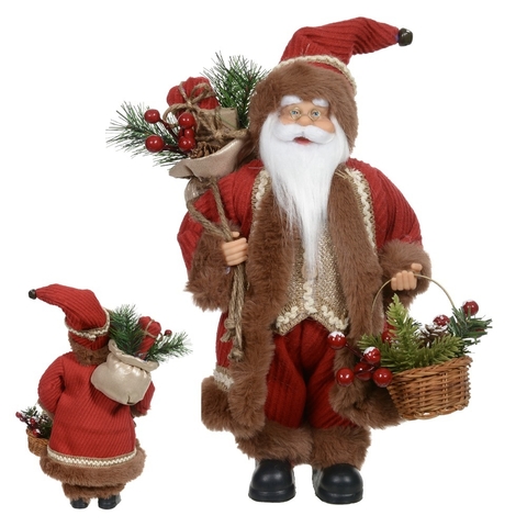 Papai Noel em pé rústico - 30cm