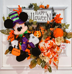 004 Guirlanda de Halloween Lar. c/ Mickey Drácula - 45cm