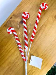 PICK DECORATIVO CANDY CANES VERMELHO / BRANCO - 60cm - comprar online