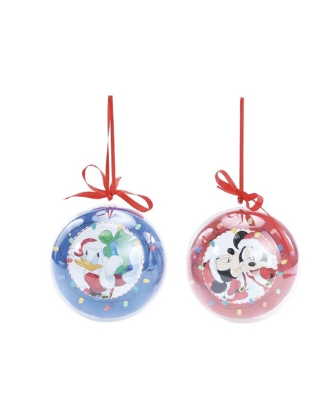 BOLA ACRÍLICA DONALD, MICKEY E MINNIE - 12cm JG C/ 2 PC