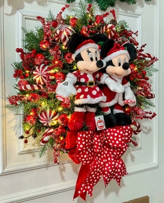 Guirlanda de Natal Disney c/ casal e luzes - 60cm na internet