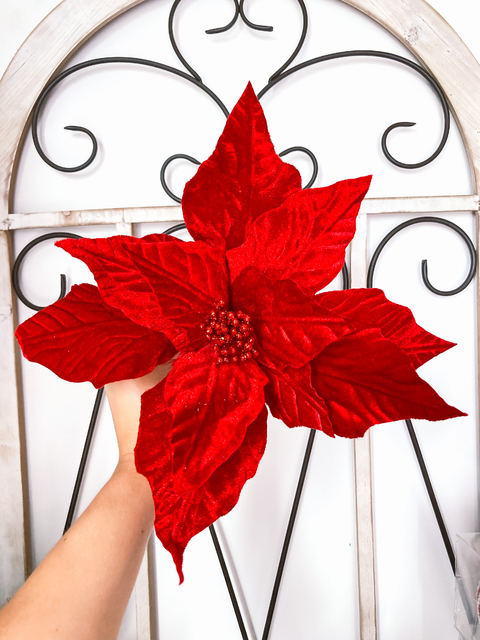 FLOR VERMELHA VELUDO - 66cm