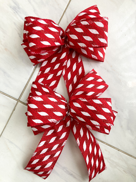 Kit laço duplo Candy Cane c/ 8 unds