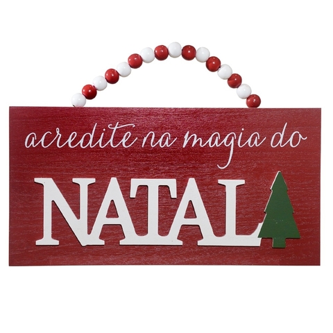 Placa de Mdf com alça de bolinhas - 40x27,3cm