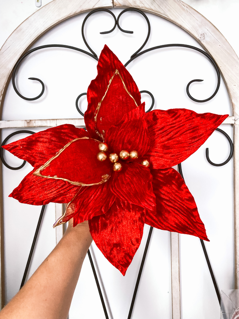 FLOR VERMELHO E DOURADO - 70cm
