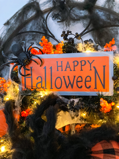 006 Guirlanda de Halloween Aranha/Abóbora e LED - 50cm - Guirlandas e Decor