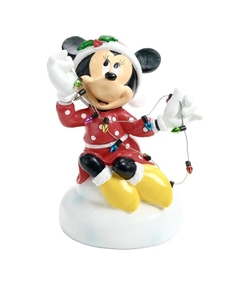 PRÉ VENDA Minnie Sentada Com Pisca Pisca Colorido - 10x12x15cm
