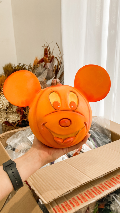 Cabeça Mickey de Abóbora em Biscuit - 20cm